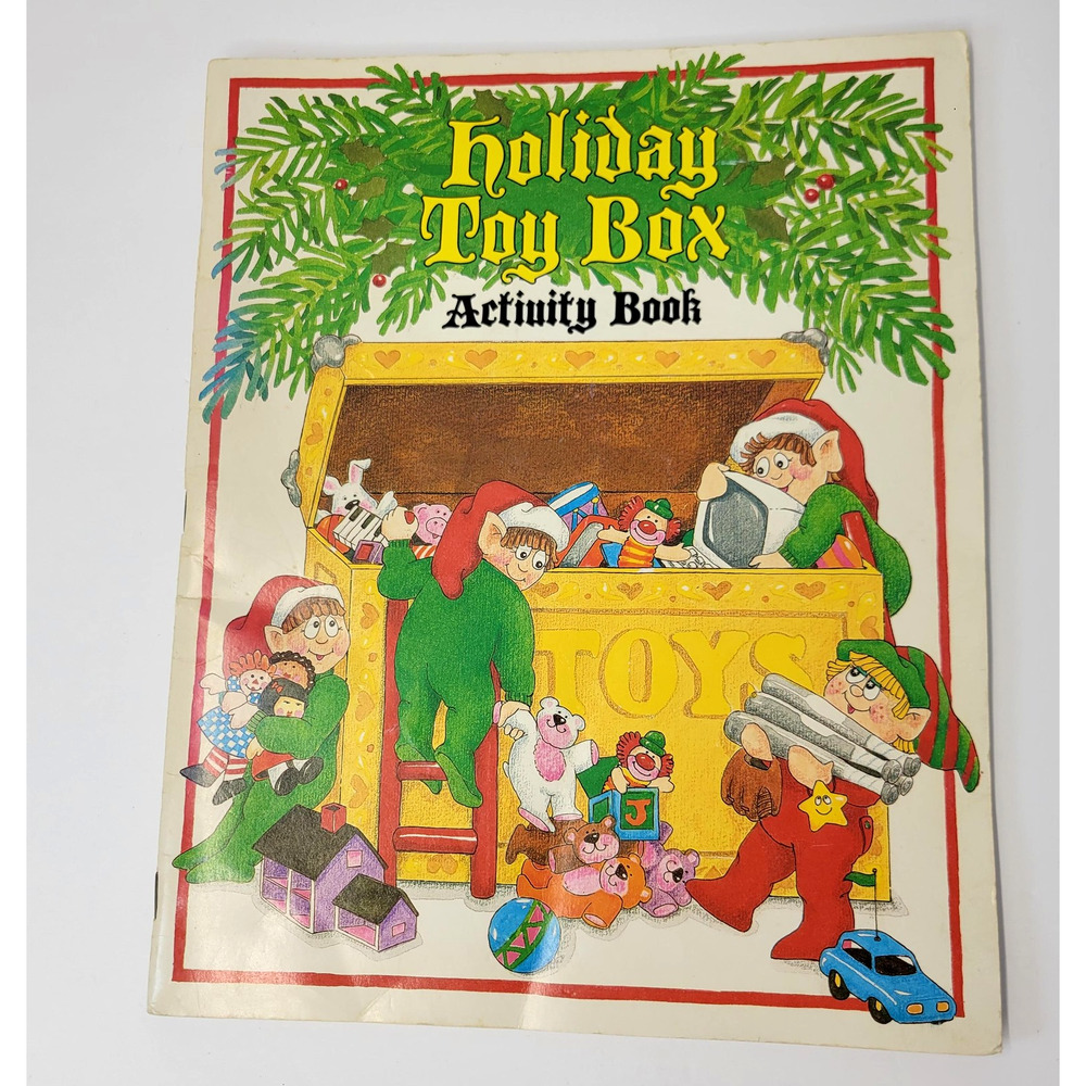 Vintage 1990 Avon Holiday Toy Box Activity Book Christmas Crafts Softcover USA
